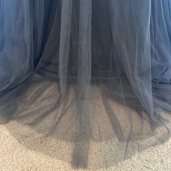 NWT Luxxel Tulle gown, large, color steel - Picture 5 of 5